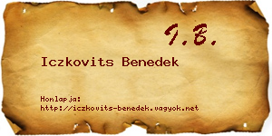 Iczkovits Benedek névjegykártya