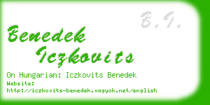 benedek iczkovits business card